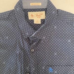 Penguin Heritage Slim Fit casual short sleeve button down